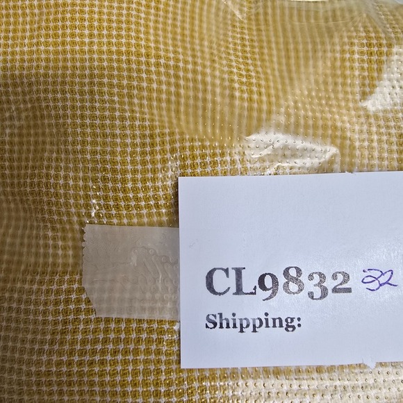 32 Bar Blues‎ Shirt Men Large Yellow Short Sleeve Cotton Button Front Resort - Picture 12 of 12